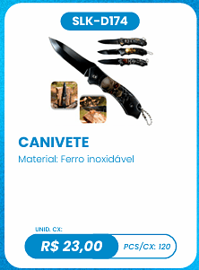 CANIVETE UNID. CX: R$ 23,00 PCS/CX: 120
