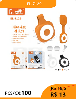 LUZ LED MAGNETICA PCS/CX:100 R$13