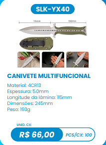 CANIVETE MULTIFUNCIONAL UNID. CX: R$ 66,00 PCS/CX: 100