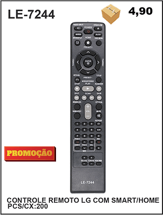 CONTROLE REMOTO LG COM SMART/HOME 200PÇ=4,9$