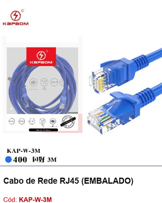 Cabo de Rede RJ45 R$ 2,88 PCS/cx:400