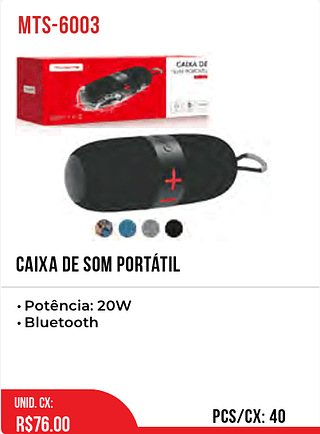 Caixa De Som Portátil 40pç=76$