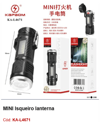 MINI Isqueiro lanterna R$ 10,8 PCS/CX: 100