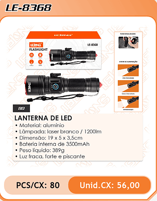 LANTERNA DE LED 80PÇ=56$