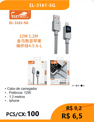 CABO LIGHTNING PCS/CX:100 R$6,5