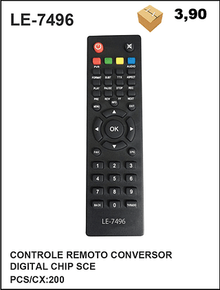 CONTROLE REMOTO CONVERSOR DIGITAL CHIP SCE 200PÇ=3,9$