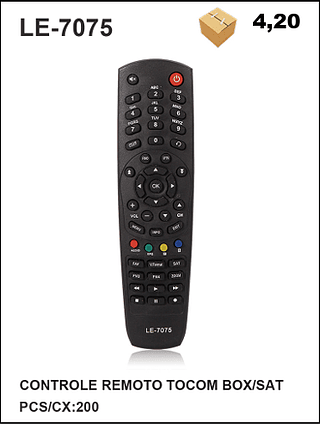 CONTROLE REMOTO TOCOM BOX/SAT 200pç=4,2$