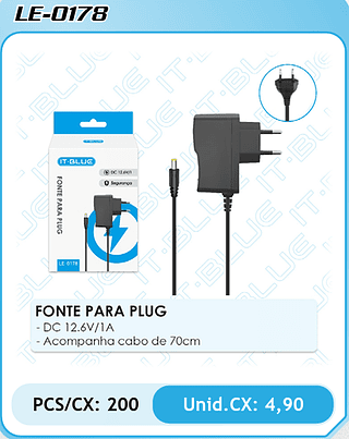 FONTE PARA PLUG 200PÇ=4,9$