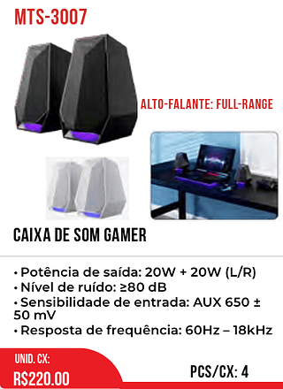 CAIXA DE SOM GAMER 4pç=220$