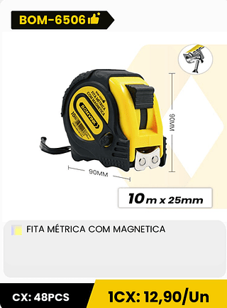 FITA MÉTRICA COM MAGNETICA CX: 48PCS 1CX: 12,90/Un