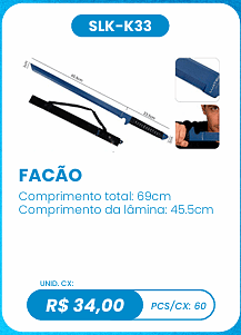 FACÃO UNID. CX: R$ 34,00 PCS/CX: 60