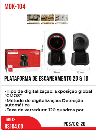 Plataforma De Escaneamento 2d & 1d 20pç=104$