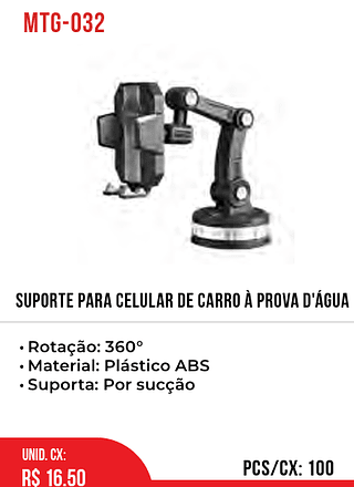 Suporte para Celular de Carro À Prova D'água 100pç=16,5$