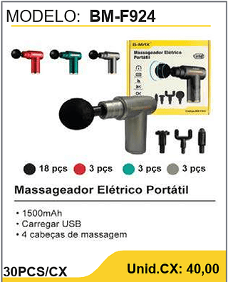 Massageador Elétrico Portátil 30PCS/CX Unid.CX: 40,00