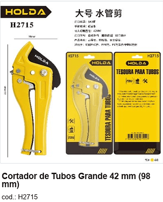Cortador de Tubos Grande 42 mm (98mm) R$ 17,1 PC/CX 60