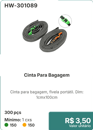 Cinta Para Bagagem 300 pçs R$ 3,50