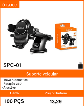 Suporte veicular Caixa 100 PCS Preco Unitario 13,29