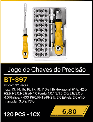 Jogo de Chaves de Precisão 120PCS R$6,80