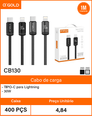 Cabo de carga Caixa 400 PCS Preco Unitario 4,84