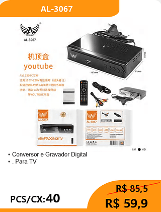 Conversor e Gravador Digital PCS/CX:40 R$ 59,9