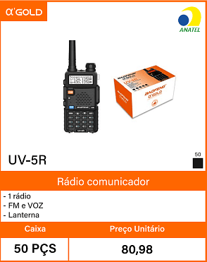 Radio comunicador Caixa 50 PCS Preco Unitario 80,98