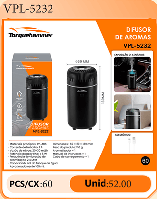 DIFUSOR DE AROMAS PCS/CX:60 Unid:52.00