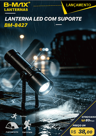 LANTERNA LED COM SUPORTE PÇS:80 R$:38