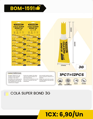 COLA SUPER BOND 3G CX: 100PCS 1CX: 6,90/Un