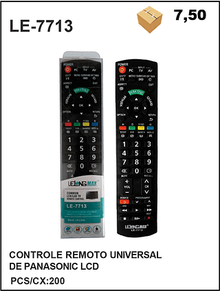 CONTROLE REMOTO UNIVERSAL DE PANASONIC LCD 200PÇ=7,5$