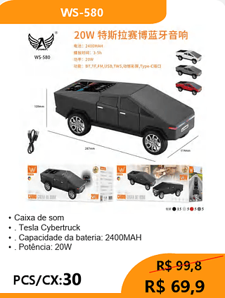 Caixa de som PCS/CX:30 R$69,9