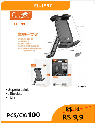Suporte celular PCS/CX:100 R$9,9