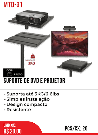SUPORTE DE DVD E PROJETOR 20pç=20$