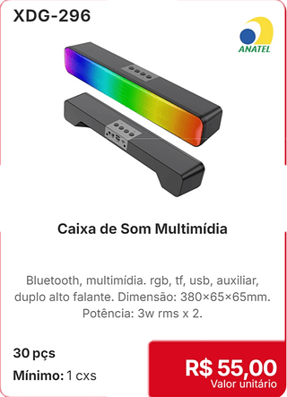 Caixa de Som Multimídia 30 pçs R$ 55.00