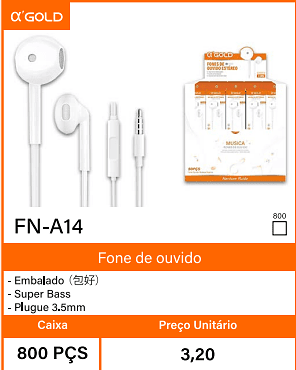 Fone de ouvido - Caixa 800 PCS Preco Unitario 3,20