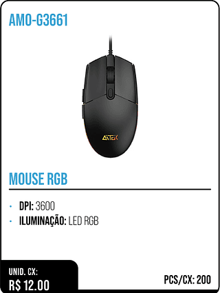 AMO-G3661 UNID. CX: R$ 12.00 PCS/CX: 200