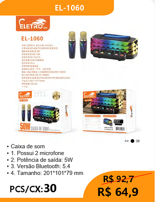 CAIXA DE SOM PCS/CX:30 R$64,9