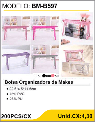 Bolsa Organizadora de Makes 200PCS/CX Unid.CX:4,30
