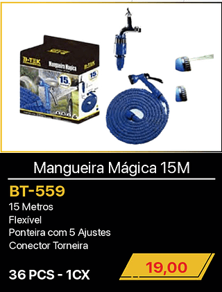 Mangueira Mágica 15M 36PCS R$19,00