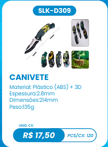 CANIVETE UNID. CX: R$ 17,50 PCS/CX: 120