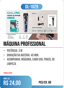 máquina profissional PCS/CX: 60 UNID. CX: r$ 24,00