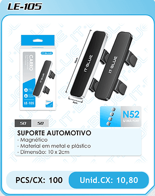 SUPORTE AUTOMOTIVO PCS/CX: 100 Unid.CX: 10,80