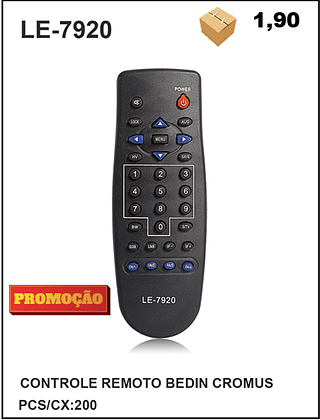 CONTROLE REMOTO BEDIN CROMUS 200PÇ=1,9$