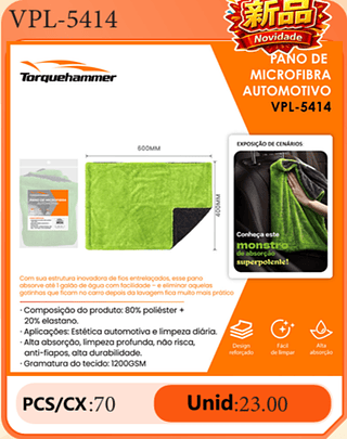 PANO DE MICROFIBRA AUTOMOTIVO PCS/CX:70 Unid:23.00