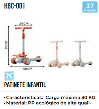 PATINETE INFANTIL . UNID.CX: RS115.00 PCS/CX:06