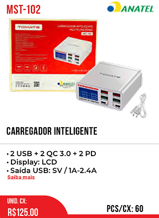 CARREGADOR INTELIGENTE 60pç=125$