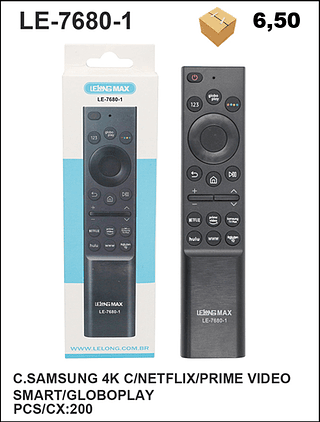 C.SAMSUNG 4K C/NETFLIX/PRIME VIDEO SMART/GLOBOPLAY 200PÇ=6,5$