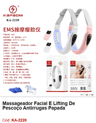 Massageador Facial E Lifting De Pescoço Antirrugas Papada R$ 67,5 PCS/CX: 60