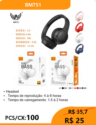 Headset PCS/CX:100 R$25