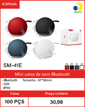 Mini caixa de som Bluetooth Caixa 100 PCS Preco Unitario 30,98