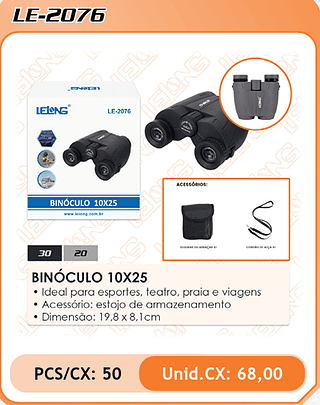 BINÓCULO 10X25 50PÇ=68$